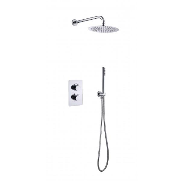 Aloni inbouw regendouche thermostatische met wandarm en 25cm chroom